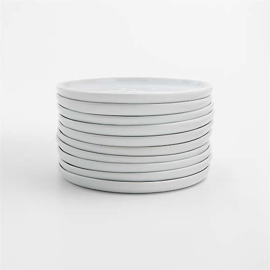Mercer White Round Porcelain Appetizer Plates, Set of 10