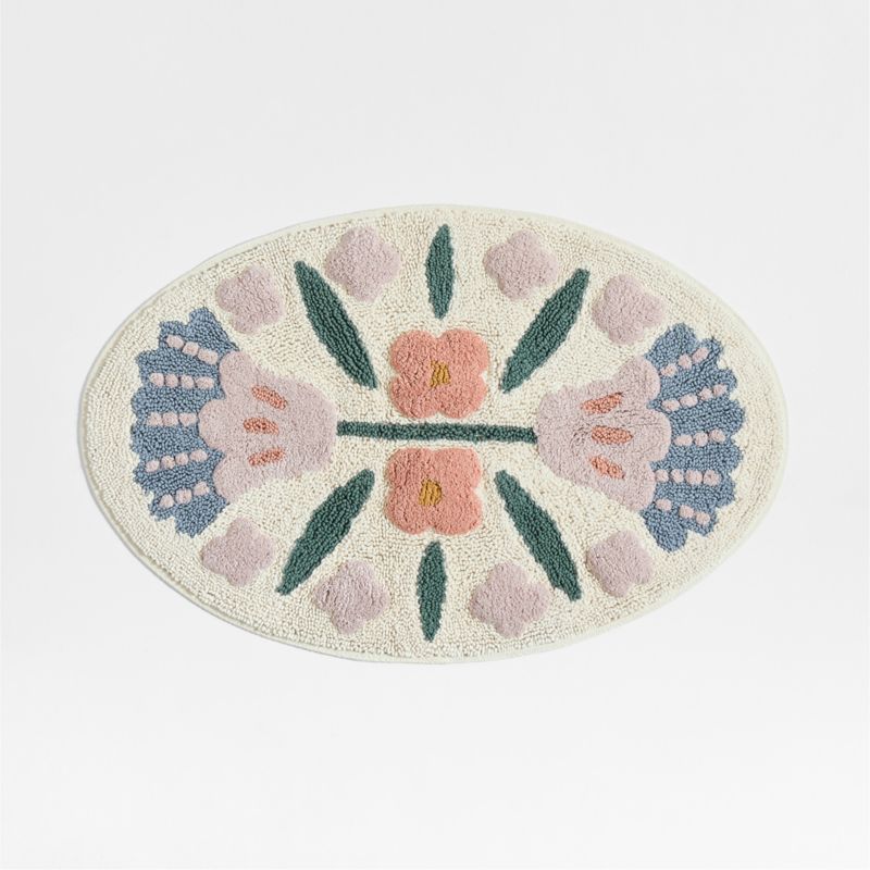 Marrakech Floral Border Cotton Kids Bath Mat - image 0 of 6