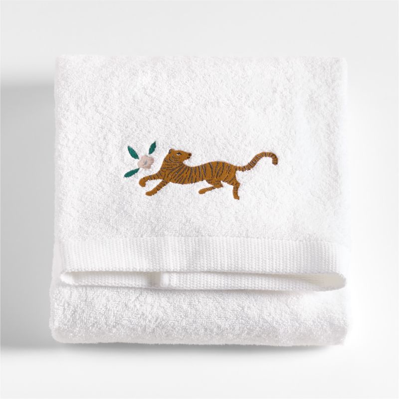 Marrakech Floral Embroidered Organic Cotton Kids Bath Towel - image 0 of 7