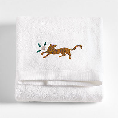 View Marrakech Floral Embroidered Organic Cotton Kids Bath Towel details