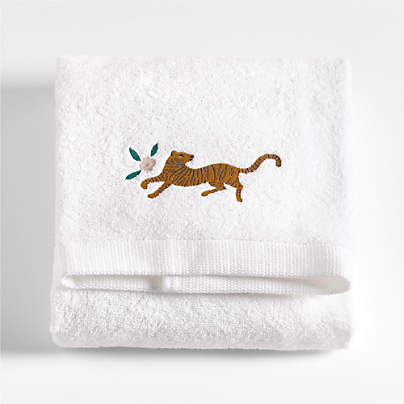 Marrakech Floral Embroidered 100% Organic Cotton Kids Bath Towel