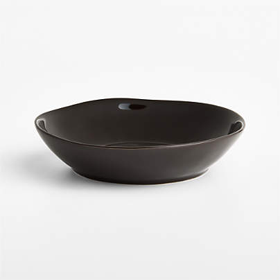 Marin Deep Brown Stoneware Low Bowl