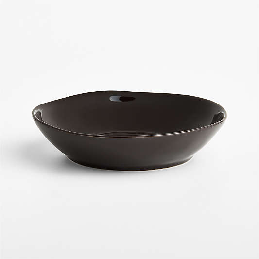 Marin Deep Brown Stoneware Low Bowl