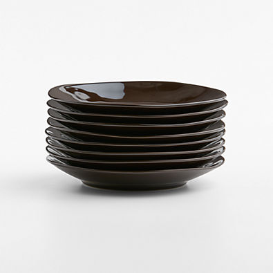 View Marin Deep Brown Stoneware Salad Plates, Set of 8 details