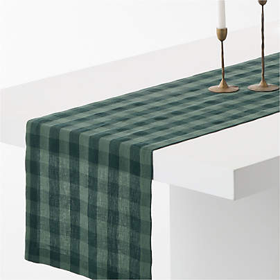 Marin Green Gingham 108" Table Runner