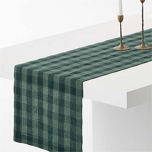 Marin Green Gingham 108" Table Runner