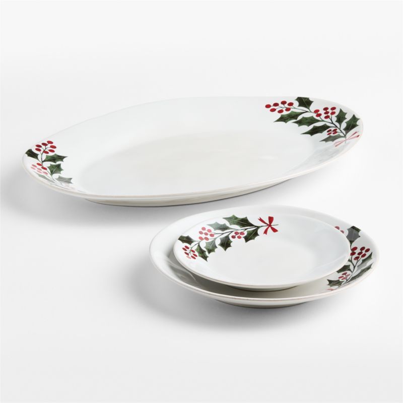 Marin Holly Berry Oval Platter - image 1 of 3