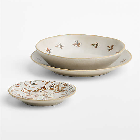 Marin Natural Botanical Stoneware Low Bowl
