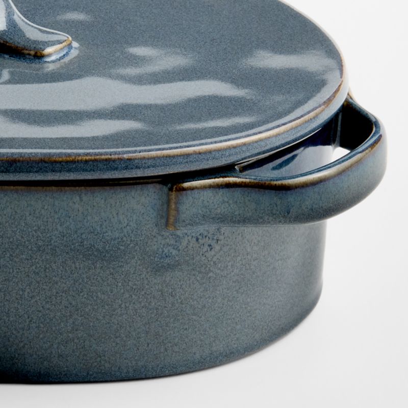 Marin Slate Blue Stoneware 3-Qt. Oval Covered Casserole Baking Dish - image 2 of 4