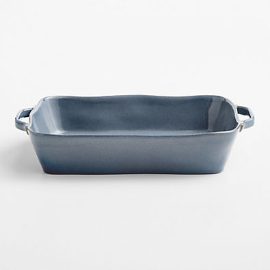 View Marin 13.5"x10" Large Slate Blue Stoneware Baking Dish with Handles details