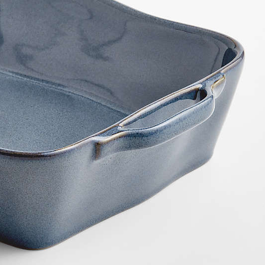 Marin 12"x 8.5" Medium Slate Blue Stoneware Baking Dish with Handles