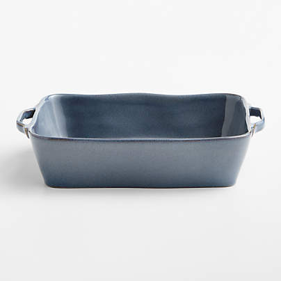 Marin 12"x 8.5" Medium Slate Blue Stoneware Baking Dish with Handles