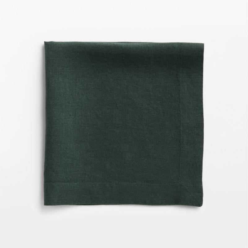 Marin Spruce Green European Linen Napkin, Set of 4 - image 2 of 8