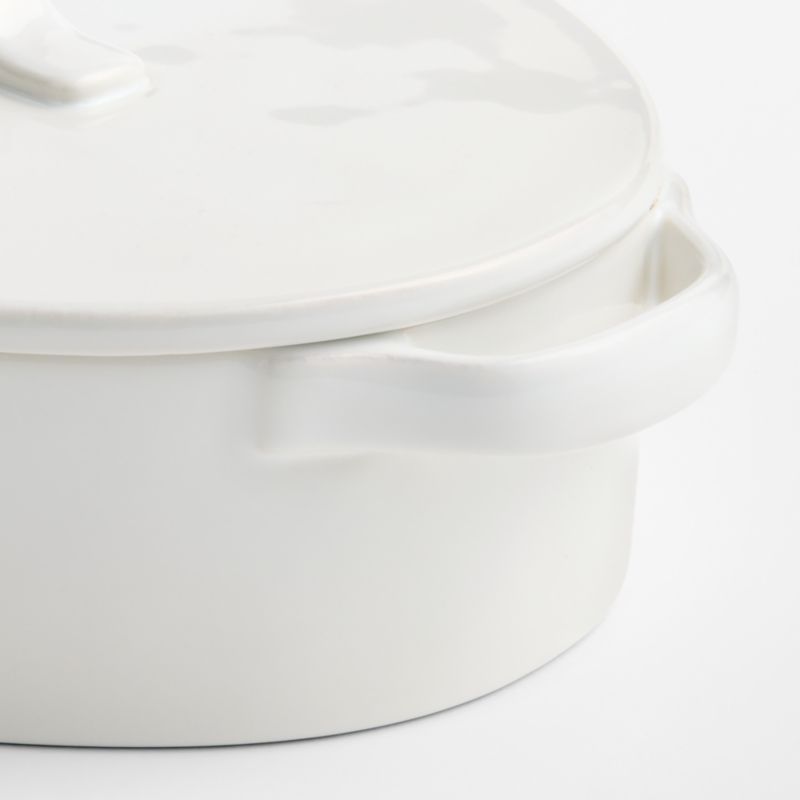 Marin White Stoneware 3-Qt. Oval Covered Casserole Baking Dish - image 2 of 4