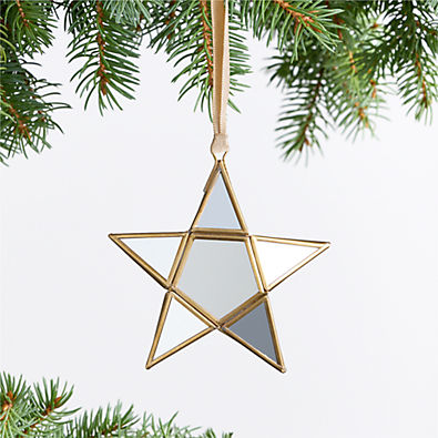 View Mirror Glass Star Christmas Tree Ornament details