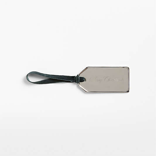 Merry Christmas Chrome Gift Tag Napkin Ring
