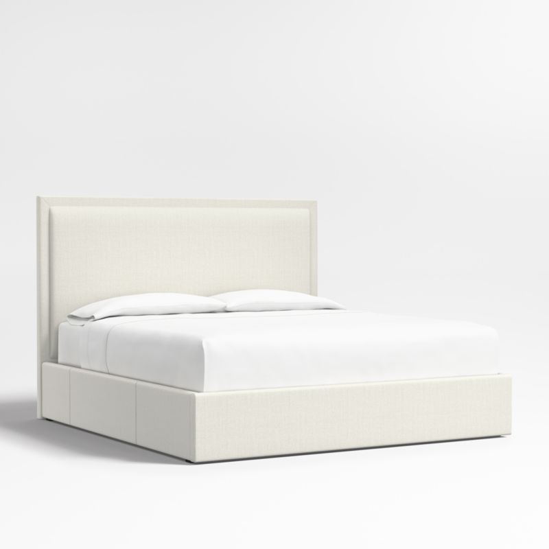 Meraux 56" Ivory King Upholstered Headboard with Storage Bed Base - image 0 of 7