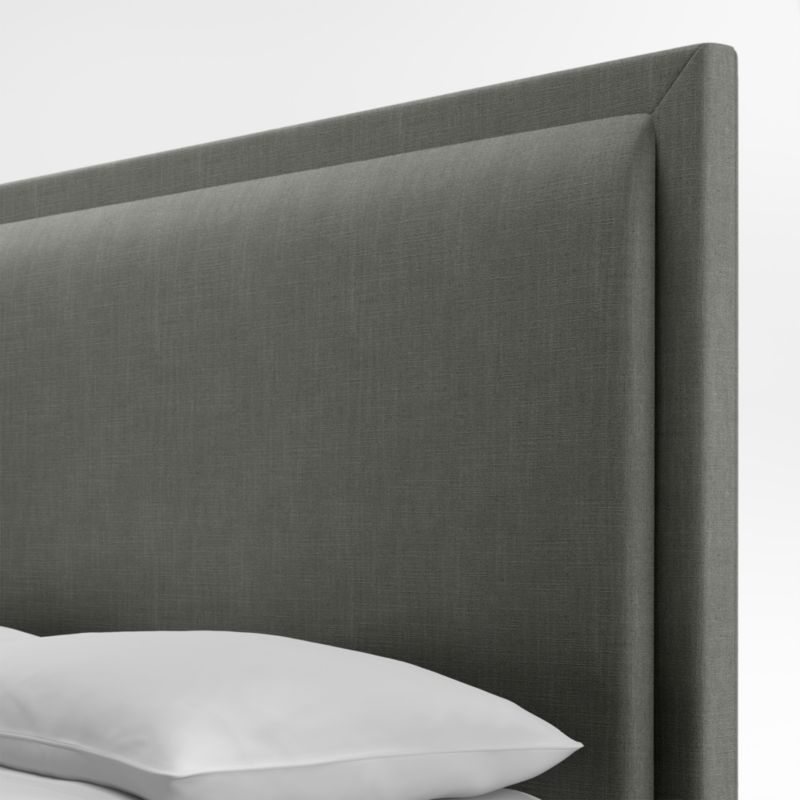 Meraux 56" Graphite Grey Upholstered King Headboard with Storage Bed Base - image 4 of 7