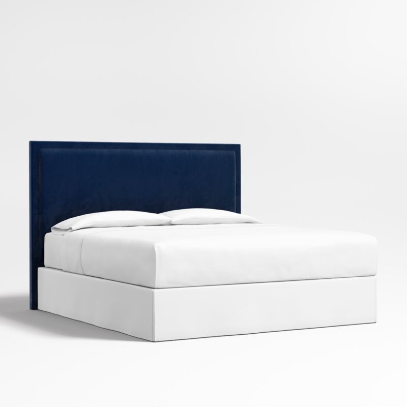 Meraux 56" Navy King Upholstered Headboard