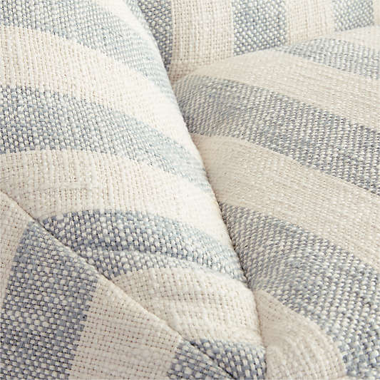 Charlie Mist Blue Striped Organic Cotton Kids Lounge Chair