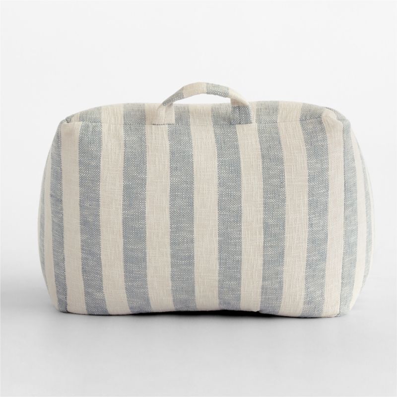 Mist Blue Striped Organic Cotton Kids Lounge Chair - image 2 of 8
