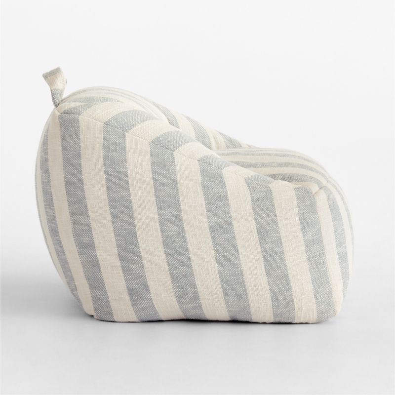 Mist Blue Striped Organic Cotton Kids Lounge Chair - image 1 of 8