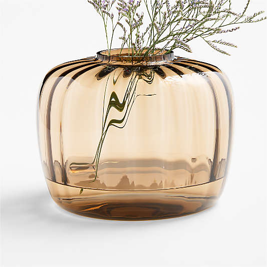 Match Day Brown Fluted Glass Vase by Venus Williams