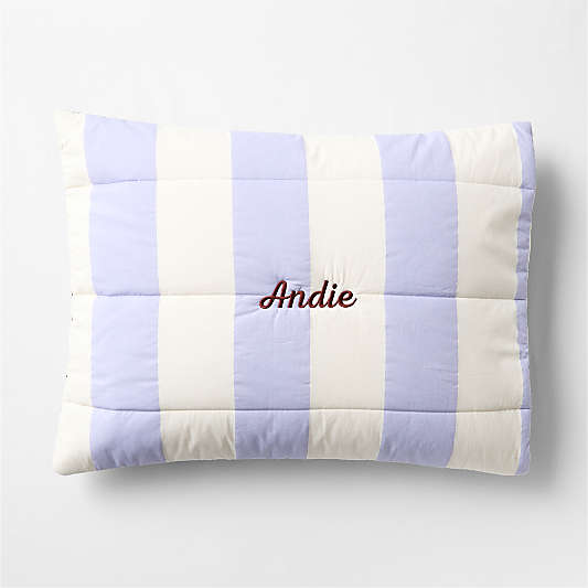Match Point Lavender Stripe Reversible Organic Cotton Kids Pillow Sham by Venus Williams