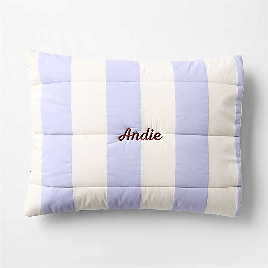 Match Point Lavender Stripe Reversible  Organic Cotton Kids Pillow Sham by Venus Williams