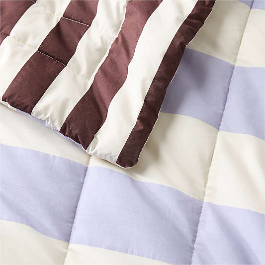 Match Point Lavender Stripe Reversible Organic Cotton Kids Quilt by Venus Williams