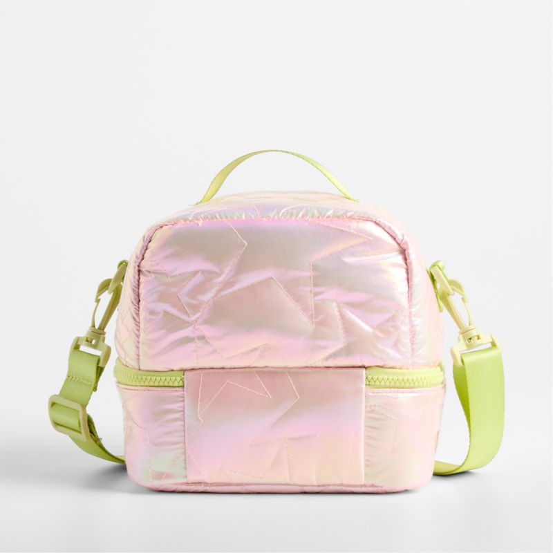 Pink Metallic Star Dual Compartment Soft Insulated Kids Lunch Box - image 3 of 7