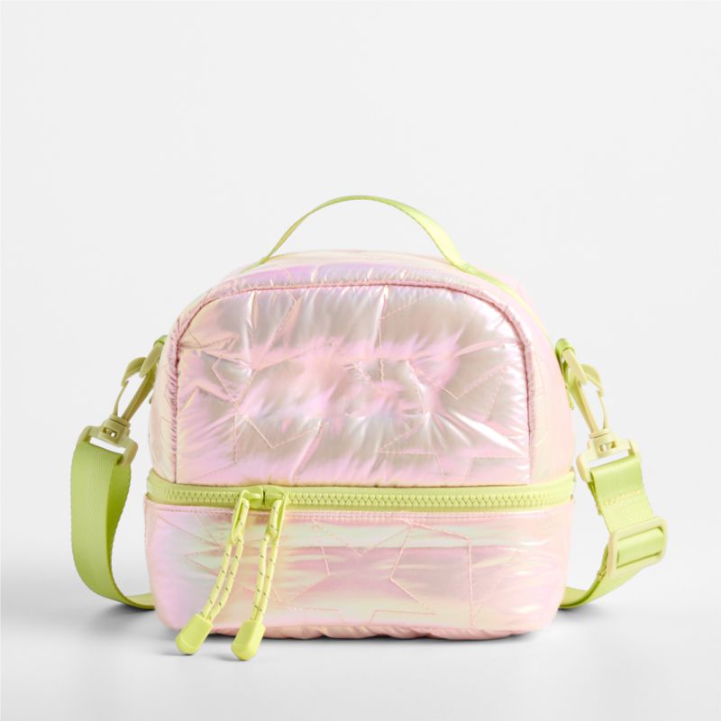 Pink Metallic Star Dual Compartment Soft Insulated Kids Lunch Box - image 2 of 7