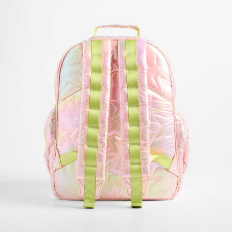 Pink Metallic Star Large Kids Backpack with Side Pockets - image 4 of 10