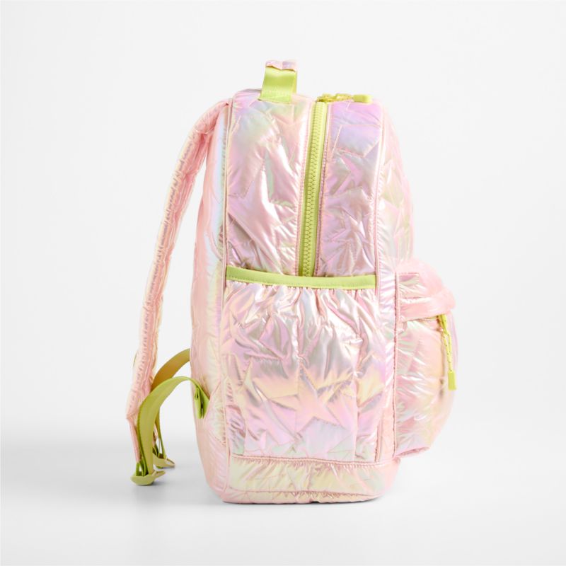 Pink Metallic Star Large Kids Backpack with Side Pockets - image 3 of 10
