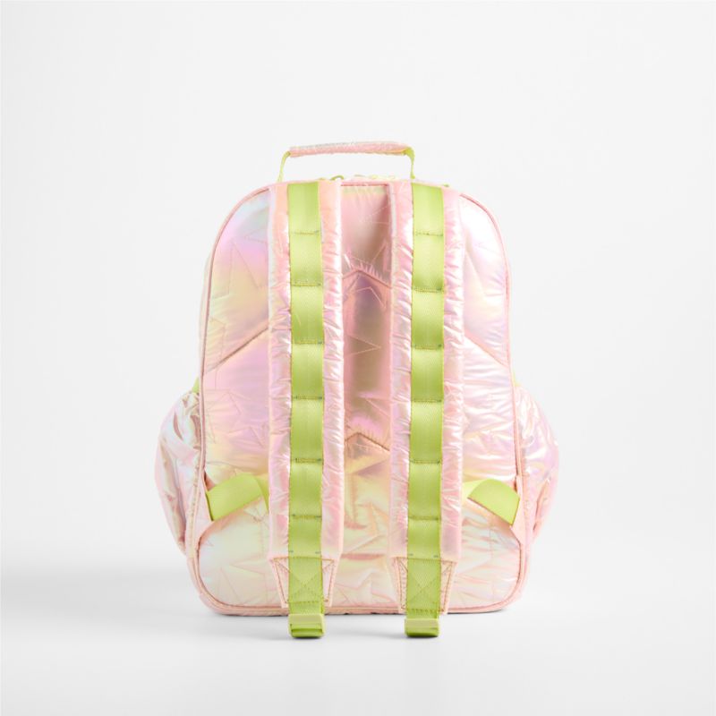 Pink Metallic Star Medium Kids Backpack with Side Pockets - image 4 of 10