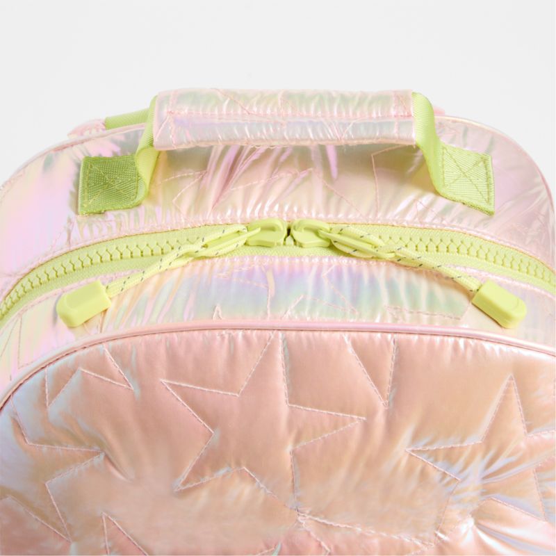 Pink Metallic Star Medium Kids Backpack with Side Pockets - image 5 of 10