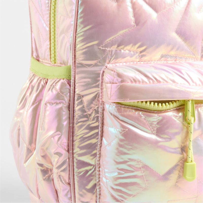 Pink Metallic Star Medium Kids Backpack with Side Pockets - image 6 of 10