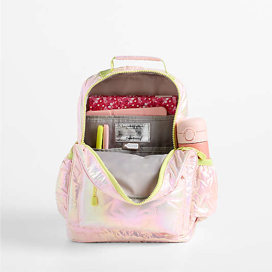 Pink Metallic Star Medium Kids Backpack with Side Pockets