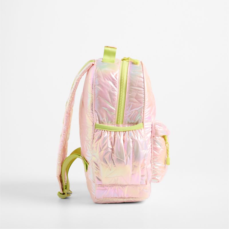 Pink Metallic Star Medium Kids Backpack with Side Pockets - image 3 of 10