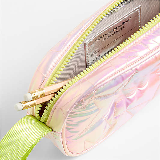 Pink Metallic Star Soft Pencil Case
