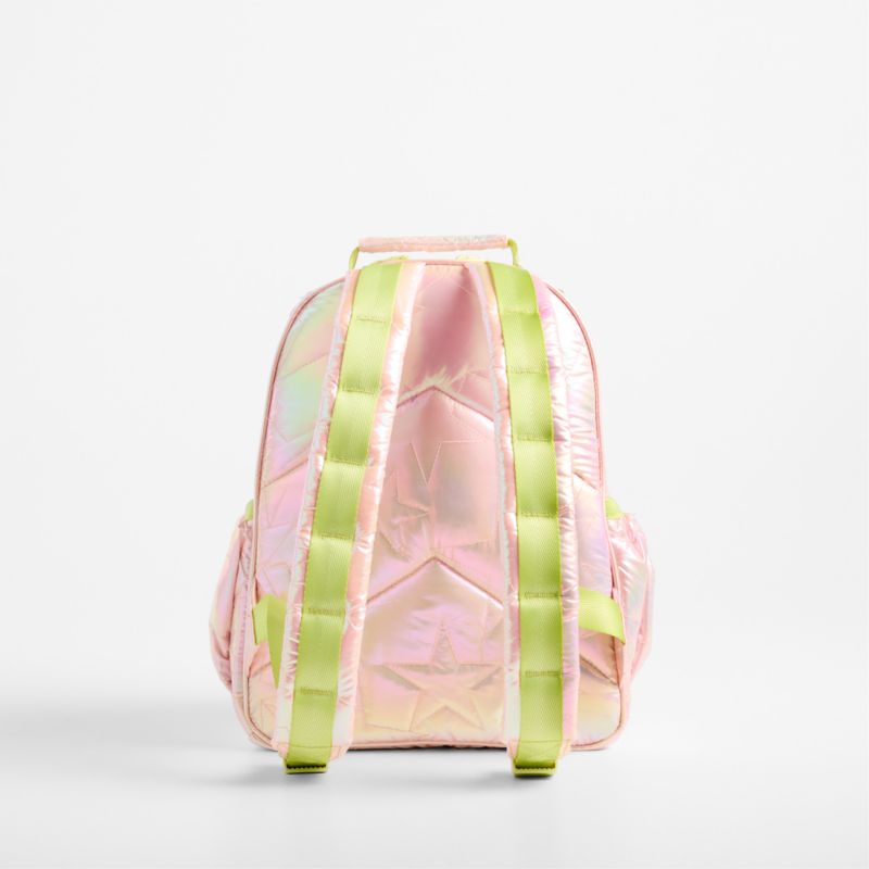 Pink Metallic Star Small Kids Backpack with Side Pockets - image 4 of 10