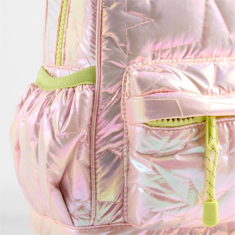 Pink Metallic Star Small Kids Backpack with Side Pockets - image 6 of 10