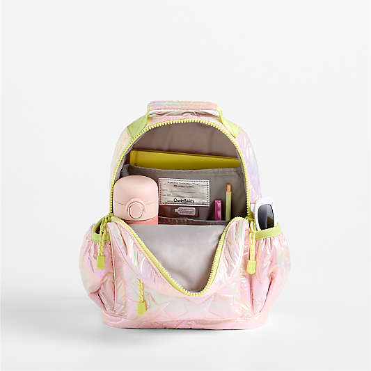 Pink Metallic Star Small Kids Backpack with Side Pockets