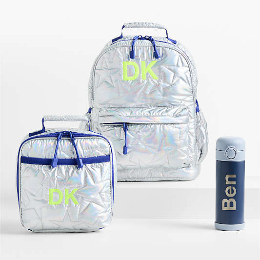 Metallic Silver Star Kids Backpack Bundle