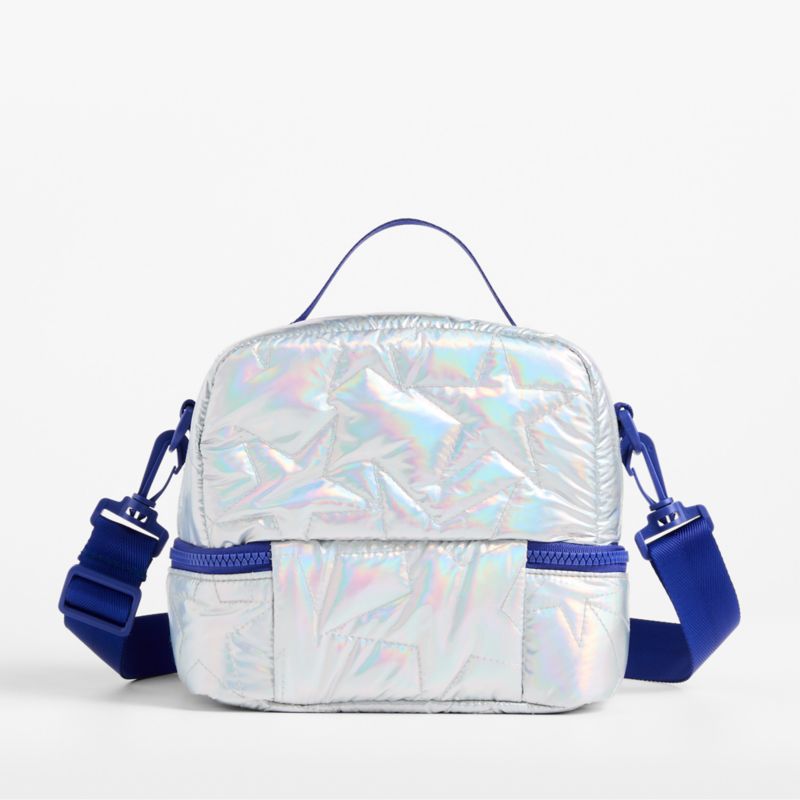 Silver Metallic Star Dual Compartment Soft Insulated Kids Lunch Box - image 3 of 7