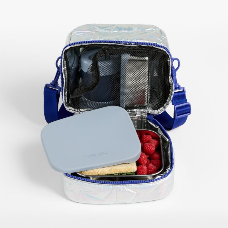 Silver Metallic Star Dual Compartment Soft Insulated Kids Lunch Box - image 4 of 7