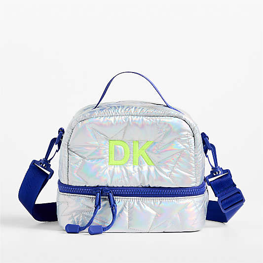 Silver Metallic Star Dual Compartment Soft Insulated Kids Lunch Box