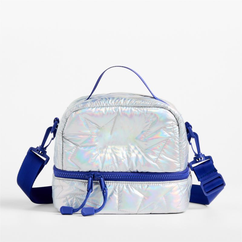Silver Metallic Star Dual Compartment Soft Insulated Kids Lunch Box - image 2 of 7