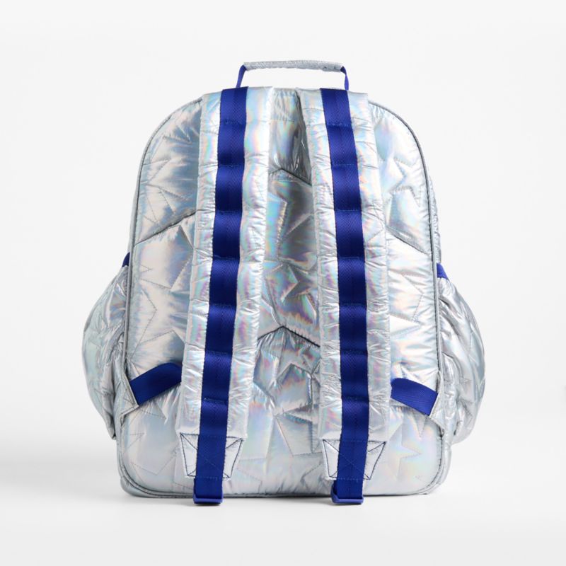 Silver Metallic Star Large Kids Backpack with Side Pockets - image 4 of 10