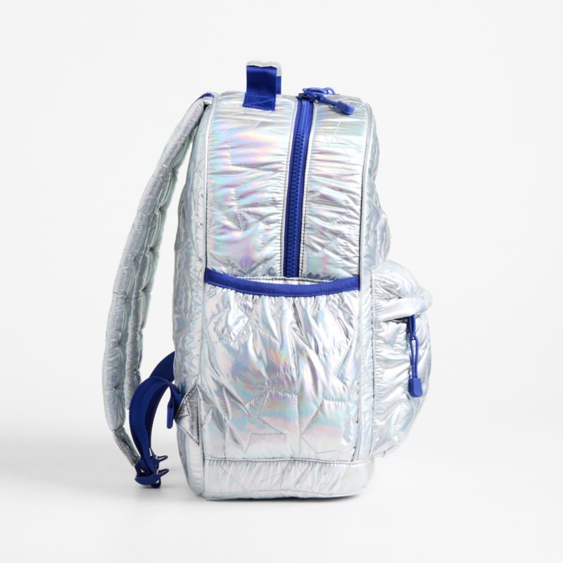 Silver Metallic Star Large Kids Backpack with Side Pockets - image 3 of 10